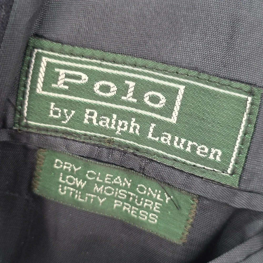 VTG Polo Ralph Lauren Navy Blue Blazer Gold Crest Buttons Made In USA Wool